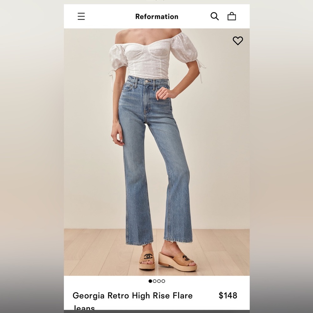 Reformation Georgia Retro High Rise Flare Jeans - Size 24